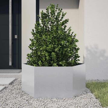 vidaXL Plantenbak zeshoek 104x90x45 cm gegalvaniseerd staal, Tuin en Terras, Verzenden, Nieuw