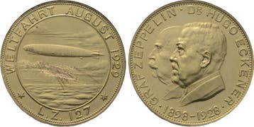 Goudrmedaille 1929 Luftfahrt, Postzegels en Munten, Verzenden