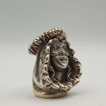 Maschera Veneziana rivestita in Argento 925 - Figure -, Antiquités & Art
