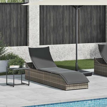 vidaXL Ligstoel inklapbaar met kussen opbergruimte poly, Tuin en Terras, Verzenden, Nieuw