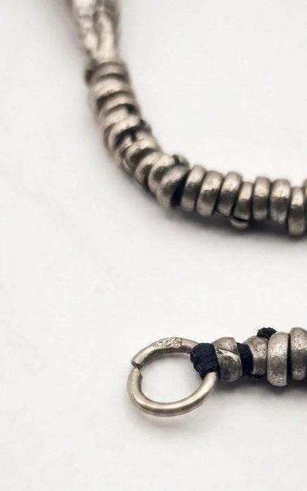 Zonder minimumprijs - Ketting met hanger Zilver Lapis lazuli, Handtassen en Accessoires, Antieke sieraden