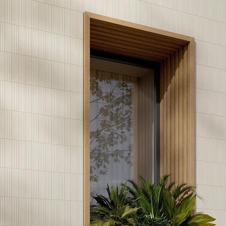 Wandtegel Cifre Volume Pyramid Relieve Beige Mat 6x25, Bricolage & Construction, Dalles & Carrelages, Enlèvement ou Envoi