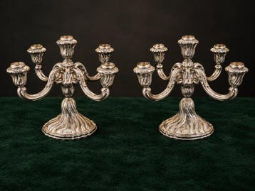 Bruckmann & Söhne, Heilbronn - Kandelaar (2) - .925 zilver -, Antiek en Kunst