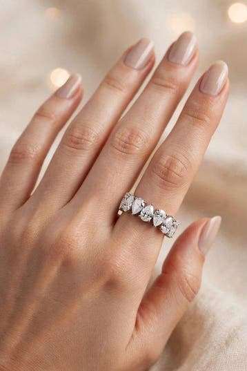 Ring - 18 karaat Witgoud - 3.87ct. tw. Diamant (Lab-grown) -