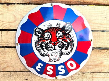 Esso Tiger vintage - Emaille bord, Verzamelen, Verzenden, Nieuw