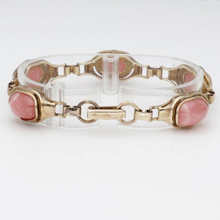 Sans prix de réserve - Bracelet Argent - rhodochrosite, Handtassen en Accessoires, Antieke sieraden