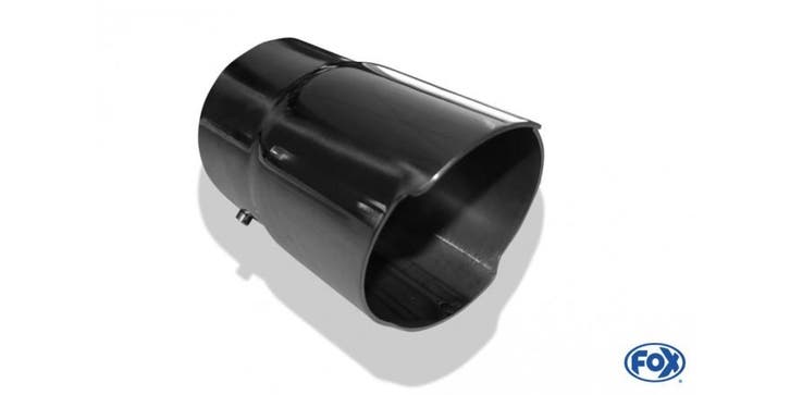 FOX Afdekking zilver - 90 mm eindpijpdeksel met stelschroeve, Auto-onderdelen, Uitlaatsystemen, Nieuw, Verzenden