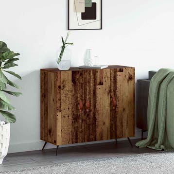 vidaXL Dressoir Oudhout 89,5 x 34 x 80 cm Bewerkt hout, Verzenden, Nieuw