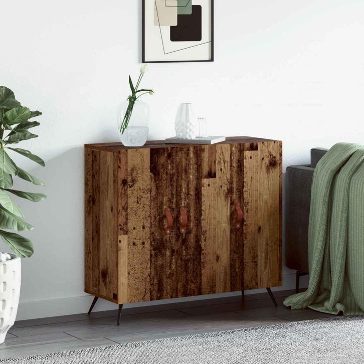vidaXL Dressoir Oudhout 89,5 x 34 x 80 cm Bewerkt hout, Huis en Inrichting, Kasten | Dressoirs, Nieuw, Verzenden