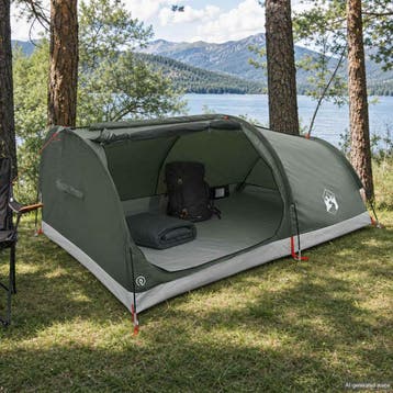 vidaXL Hiking Tent Waterdicht 1-persoons Leger Groen, Verzenden, Nieuw