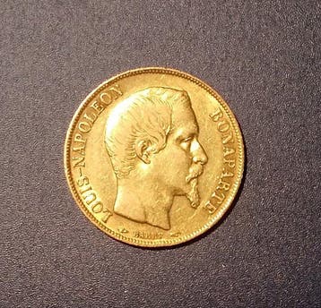 Frankrijk. 20 Francs 1852-A Louis-Napoleon Bonaparte, Timbres & Monnaies