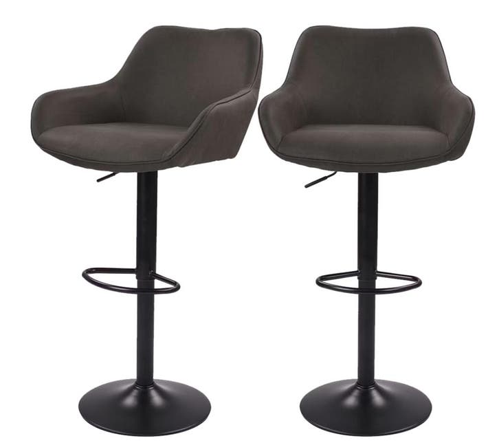2dekans | Dutchbone Oliver Barkrukken Set van 2 - Anthracite, Huis en Inrichting, Barkrukken, Ophalen of Verzenden