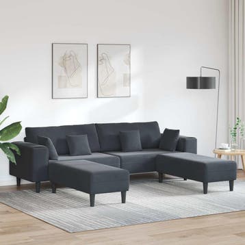 vidaXL bank / zetel 3 st Donkergrijs Fluweel, Verzenden