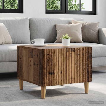 vidaXL Salontafel met lade Oud hout 49 x 50 x 40 cm Bewerkt, Verzenden