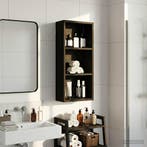 vidaXL Badkamer wandkast Zwarte Eik 30 x 14 x 70 cm, Verzenden
