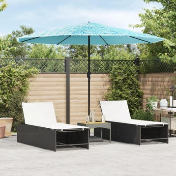 vidaXL Parasol met stalen paal 324x324x247 cm blauw, Verzenden, Nieuw