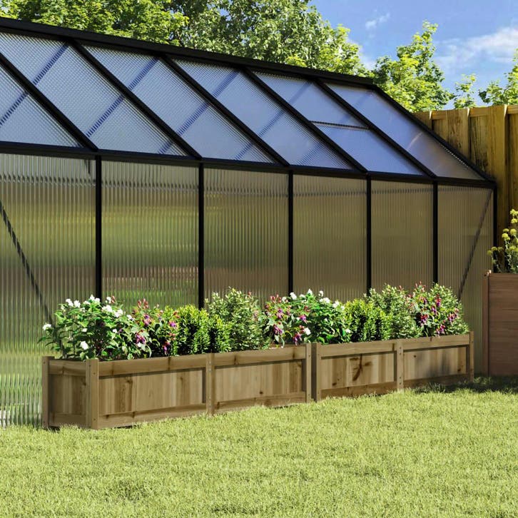 vidaXL Plantenbakken 2 st cm geïmpregneerd hout, Tuin en Terras, Bloempotten, Nieuw, Verzenden