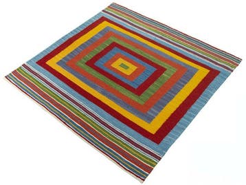 Handgeweven Designer Kelim - Kelim - 101 cm - 102 cm, Nieuw