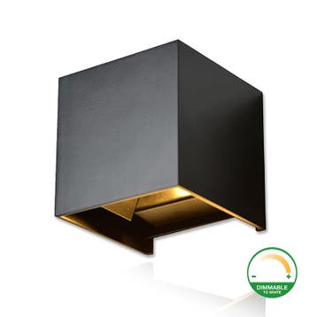 LED - thebe - cube - 2x3w - dim to warm - zwart - 2000k-300, Verzenden