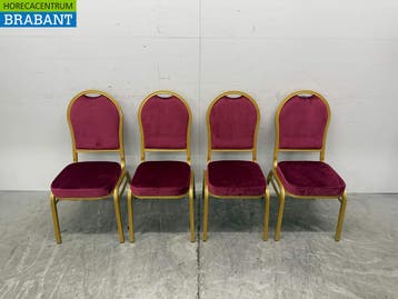 Chaises empilables Bolero Regal, rouge bordeaux - or, Verzenden
