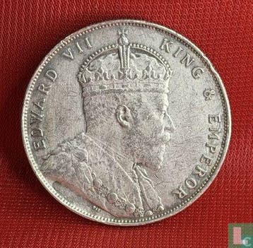 Straits Settlements 1 dollar 1907, Verzenden, Losse munt, Goud