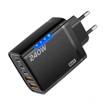 5-Poort GaN Stekkerlader 240W - PD / USB Oplader Lader, Verzenden