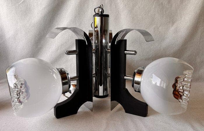 Plafonnier suspendu - Acier - Pendentif de lÈre spatiale, Antiquités & Art, Antiquités | Éclairage