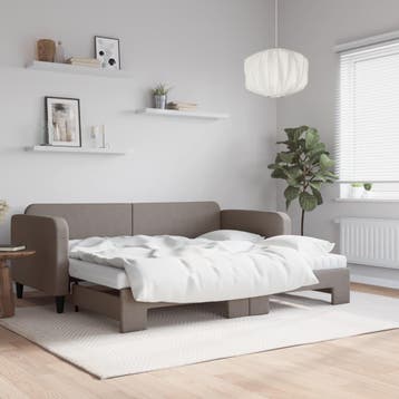 vidaXL Slaapbank met onderschuifbed en matrassen 90x200 cm, Verzenden