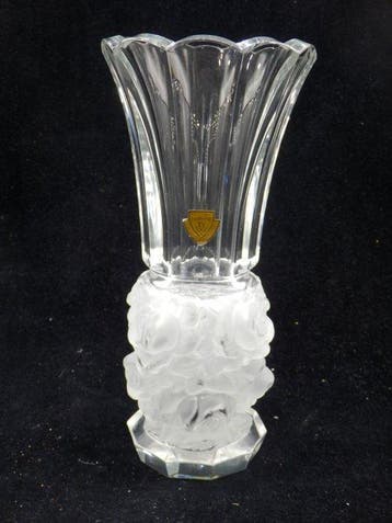 Grote Art Deco Vaas Frosted Roses - Bohemian - Heinrich