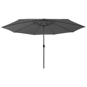 Parasol LED 400cm Antraciet | Tweede kansje | OP=OP, Tuin en Terras, Parasols, Verzenden, Zo goed als nieuw, Meer dan 4 meter