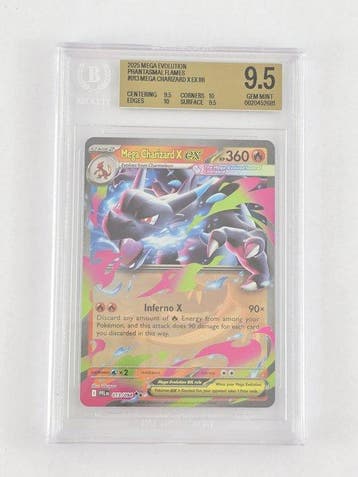Pokémon Graded card Mega Charizard X ex - Phantasmal Flames, Nieuw