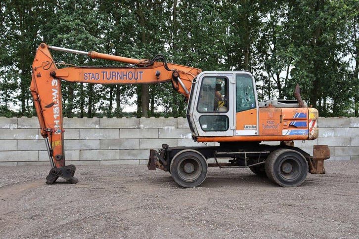 Veiling: Wielgraafmachine Fiat Hitachi 595-A Diesel 87kW 199, Zakelijke goederen, Machines en Bouw | Kranen en Graafmachines, Ophalen