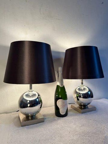 Tafellamp (2) - Castle Light - Chroom, Staal, Textiel -