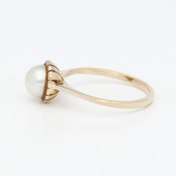 Ring - 18 karaat Geel goud - Parel