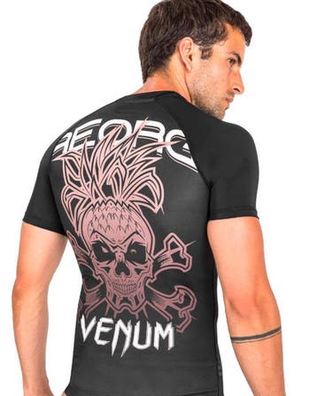 Venum Reorg Rash Guard Korte Mouwen Zwart, Verzenden, Zwart, Vechtsport, Nieuw