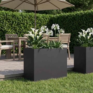 vidaXL Plantenbak Zwart 80 x 40 x 60 cm Koudgewalst staal, Verzenden
