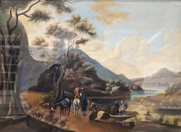 European school (XIX) - NO RESERVE - Travellers Resting by a