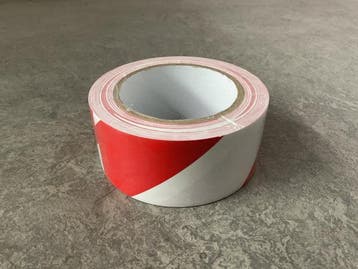 Veiling - 36x PVC vloermarkeringstape wit rood 50mm x 33m, Bricolage & Construction