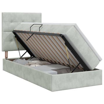 vidaXL Opslag bed met matras met opslag Lichtgrijs 90 x 190, Verzenden
