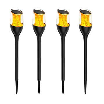 Buitenverlichting zonne-energie 4x Torch Solar Tuinlamp Zwar, Verzenden, Nieuw