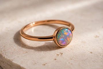 Opaal - Zilver - Ring - Natuurlijke opaal zilveren ring