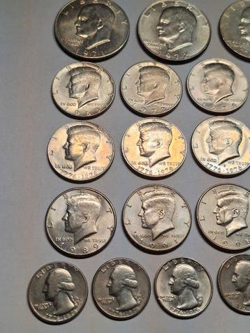 Verenigde Staten. Half dollars, dollars, quarters 1966 tot