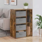 vidaXL Dressoir met lade Rook Eiken 60 x 33,5 x 84 cm, Verzenden