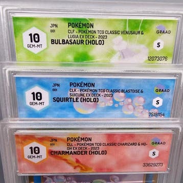 Pokémon - 3 Graded card - TRIS Starter -> Base Set:, Hobby & Loisirs créatifs