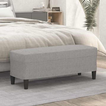vidaXL Bankje 100x35x41 cm stof lichtgrijs, Verzenden, Nieuw