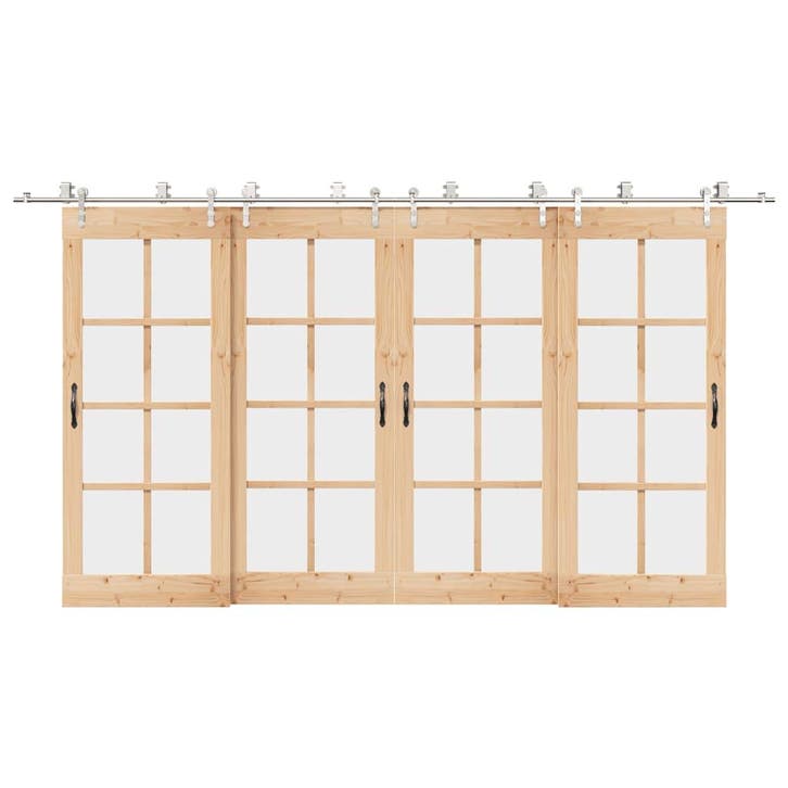 vidaXL Schuifdeur onderdelenset 400 cm roestvrij staal, Doe-het-zelf en Bouw, Hang- en Sluitwerk, Nieuw, Verzenden