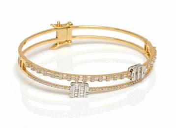 Armband - 14 karaat Geel goud - 1.46ct. tw. Diamant