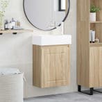 vidaXL Badkamermeubel met kraan Sonoma Eiken 45,5 x 22,5 x, Huis en Inrichting, Verzenden, Nieuw
