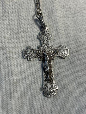 Rozenkrans - Prachtige rozenkrans van zilver en zwartgeverfd