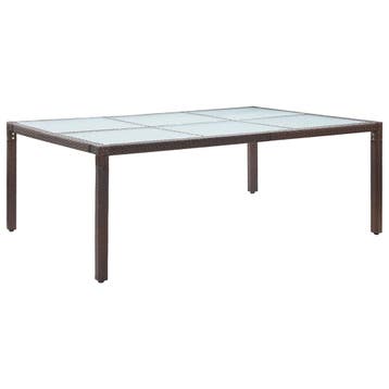 vidaXL Tuintafel 200x150x74 cm poly rattan bruin, Jardin & Terrasse, Tables de jardin, Verzenden